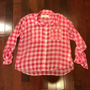 Abercrombie & Fitch Check Sheer Button Down Shirt